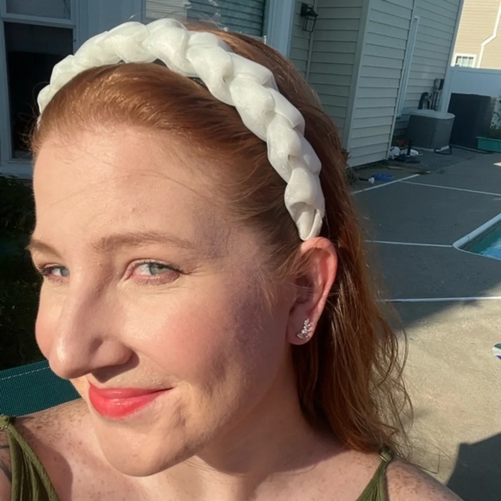 Ballet Core Chiffon Braided Headband Ivory